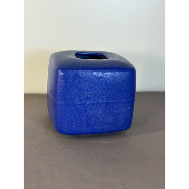 Vintage Blue Vase in Ceramic by Alessio Tasca, 1970s For Sale - Image 3 of 8