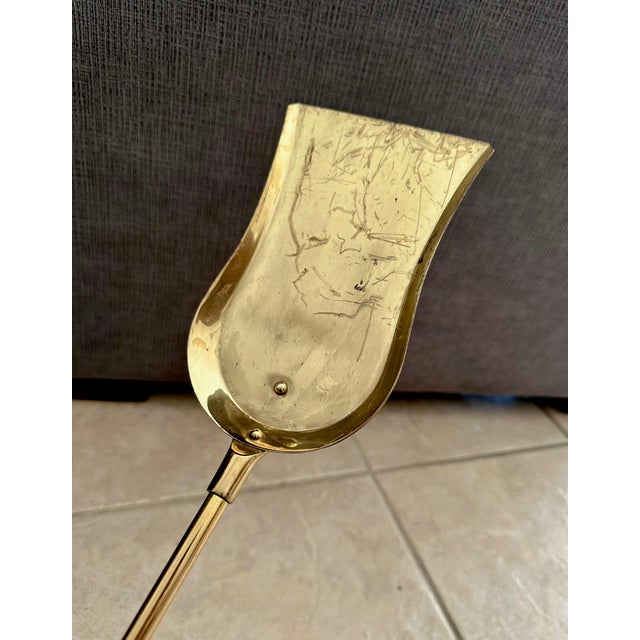 Set Modernist Brass Fireplace Tool Set For Sale - Image 12 of 16