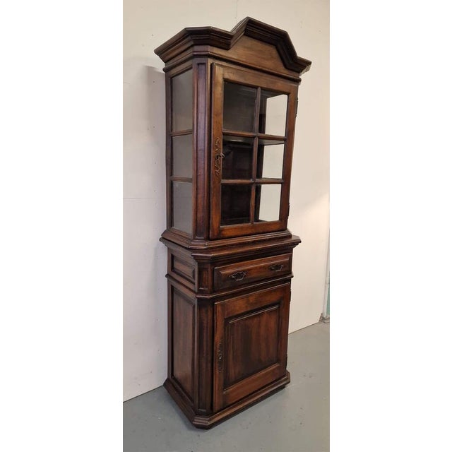 Wood Oak Bookcase with Display For Sale - Image 7 of 8
