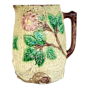 Vintage English Majolica Floral Pitcher