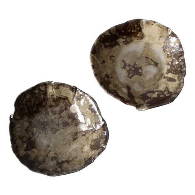 Vintage Studio Pottery Dish Pair For Sale