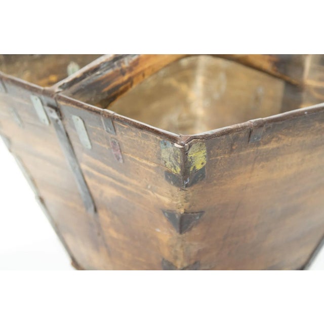 Wood 19th C. Antique Chinese Wood Basket For Sale - Image 7 of 13