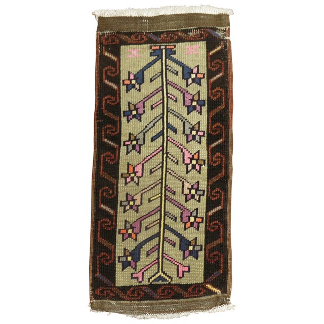 Tribal vintage Turkish Konya rug from the mid-20th century.