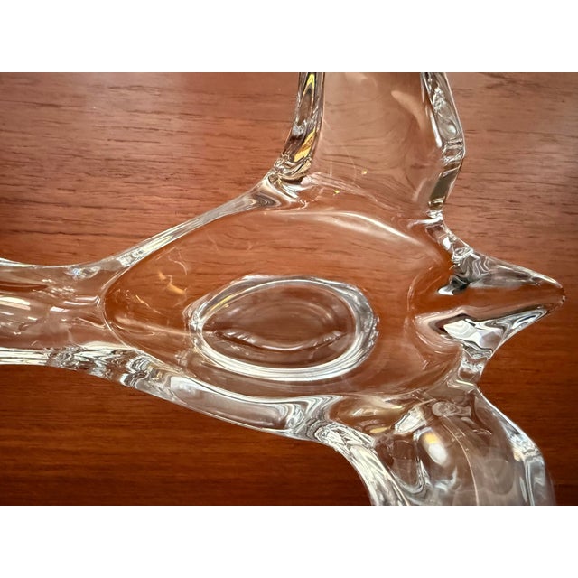 Late 20th Century Vintage Mid-Century Modern French Crystal Dove Bird Bowl by Princess House For Sale - Image 5 of 12