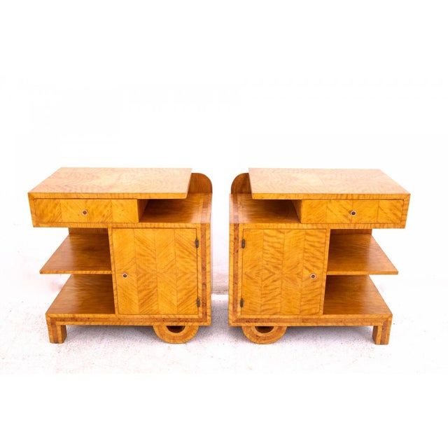 Vintage Polish Art Deco Nightstands, 1930s, Set of 2 For Sale - Image 6 of 15