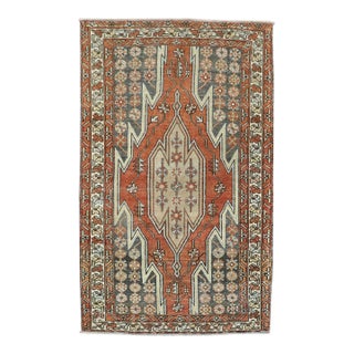 Early 20th Century Rustic Persian Mazlagan Rug - 2'7" x 3'11" For Sale