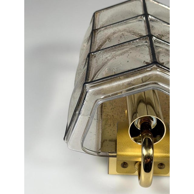 1960s German Glass and Metal Wall Lamp from Glashütte Limburg, 1960s-1970s For Sale - Image 5 of 18