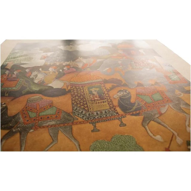 1950 Princess Voyaging in a Palanquin, Gold-Leafed Parisian Offset Lithograph For Sale In Dallas - Image 6 of 13