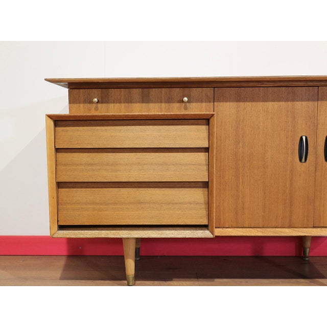 Mid 20th Century Mid Century Modern Vintage Teak Credenza Sideboard by Beautility Danish Style For Sale - Image 5 of 15