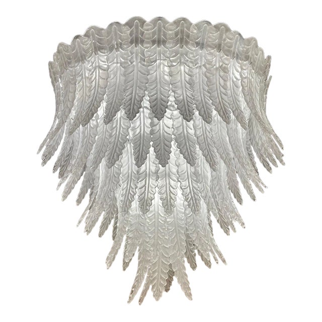 Large Scale Modern Murano Style Glass Waterfall Chandelier For Sale