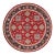 Southwestern Kazak Light Blue/Beige Wool Round Rug- 9'0''x9'0'' For Sale