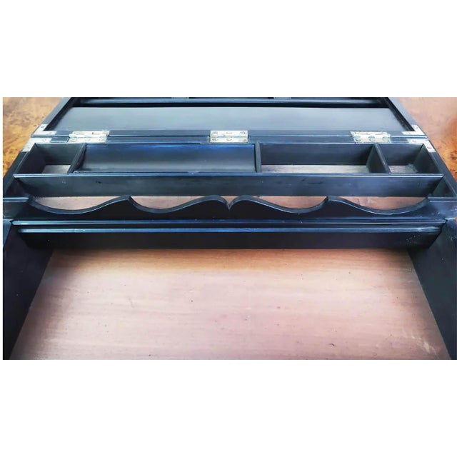 Black Antique Early 19th Century Anglo-Indian Fluted Writing Box with Secret Drawers, 1840s For Sale - Image 8 of 13