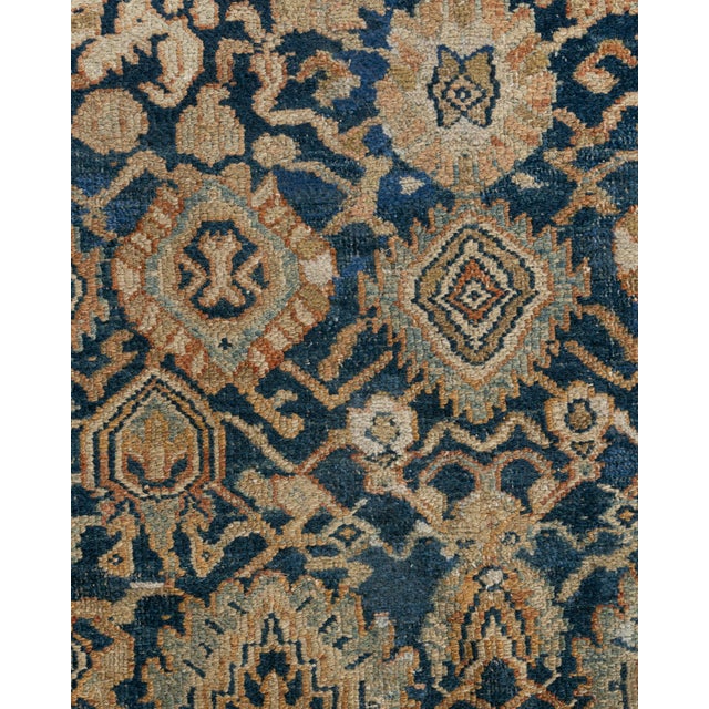 Antique Malayer Navy Blue Area Rug 4'1 X 6'5 For Sale - Image 10 of 14