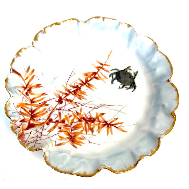 Ceramic 1893 Haviland Limoges Aesthetic Movement Crab Plates - Set of 6 For Sale - Image 7 of 18