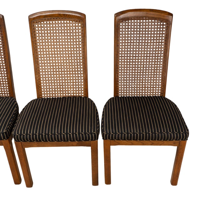 Drexel Heritage 1970s Drexel Heritage Mid Century Cane Back Oak Dining Chairs - Set of 8 For Sale - Image 4 of 18