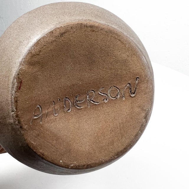 1970s Art Pottery Anderson Abstract Vase Smooth Sensual Duck Shape For Sale In San Diego - Image 6 of 11