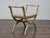Wood French Neoclassical Style Curule Stool, Gilded Wood and Upholstered Seat For Sale - Image 7 of 12