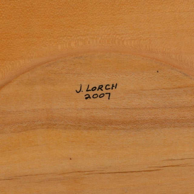 Contemporary Turned Wood Plate With a Carved Reticulated Edge by J. Lorch 2007 For Sale - Image 3 of 4