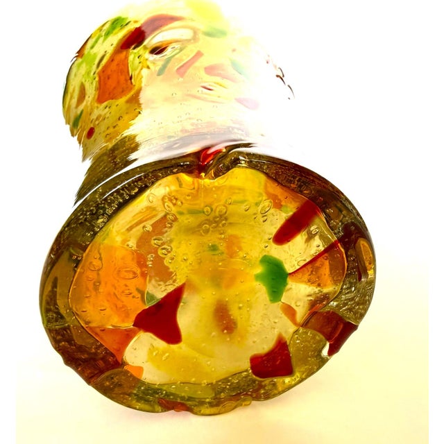 Mid 20th Century Tall Yellow Hand-Blown Glass Bottle in Murano Style For Sale - Image 17 of 17