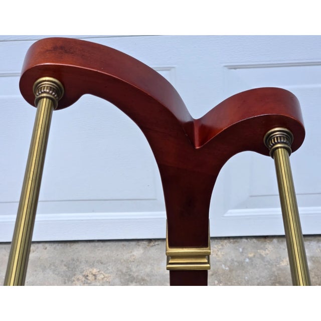 Wood Bombay Company Brass & Mahogany Quilt Rack or Towel Stand For Sale - Image 7 of 15