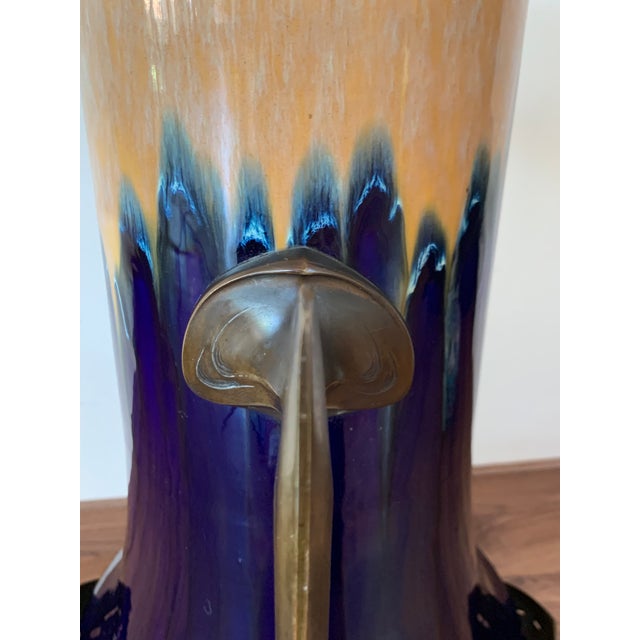 Metal Art Nouveau Water Lily Vase Jugendstil Bronze in the Manner of Otto Eckman For Sale - Image 7 of 12