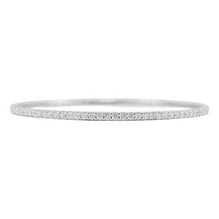 Sonia B Designs 14k White Gold 2.58ct Diamond Full Eternity Bangle Bracelet For Sale