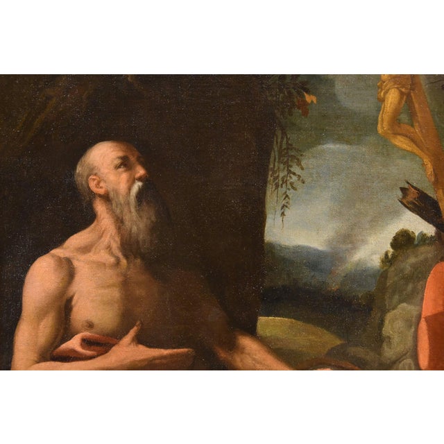 Workshop of Alessandro Bonvicino / Il Moretto, Saint Jerome, 1550, Oil on Canvas For Sale - Image 13 of 16