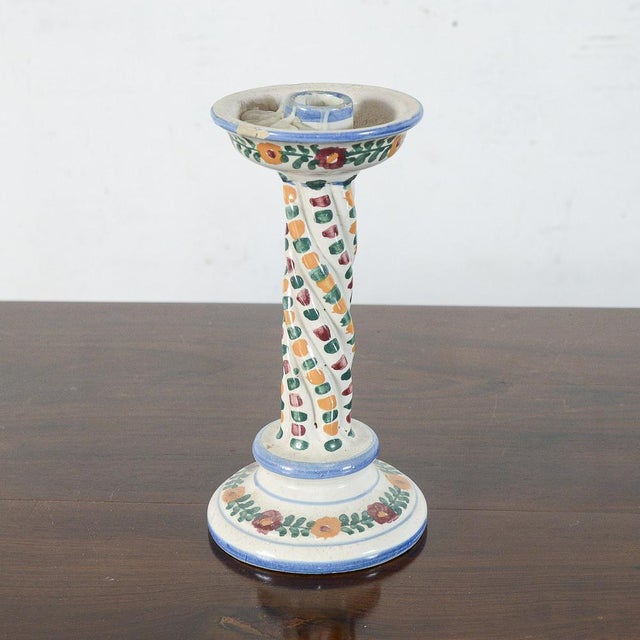 Majolica Ceramic Castle Candleholder For Sale - Image 4 of 6