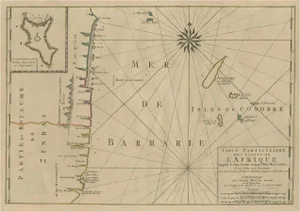 Map of the Mozambique and Tanzania Coast and Inset Map of Anjouan Island, 1700