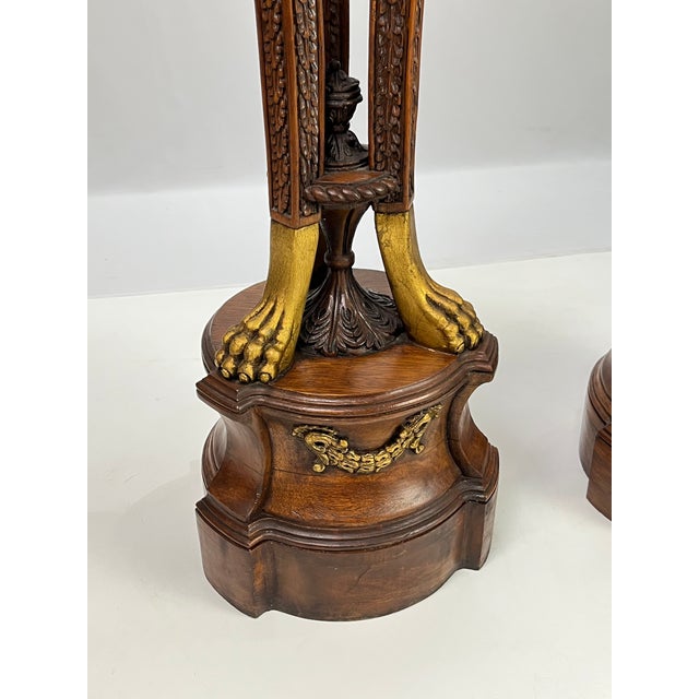 Neoclassical Empire Style Parcel Gilt Pedestals - A Pair For Sale - Image 4 of 18