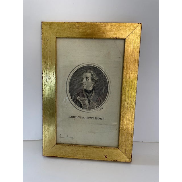 Wood 18th Century Engraving of Lord Viscount Howe For Sale - Image 7 of 7