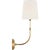 Traditional Suzanne Kasler for Visual Comfort Signature Wyatt 20" Sconce in Hand-Rubbed Antique Brass with Linen Shade For Sale - Image 3 of 7