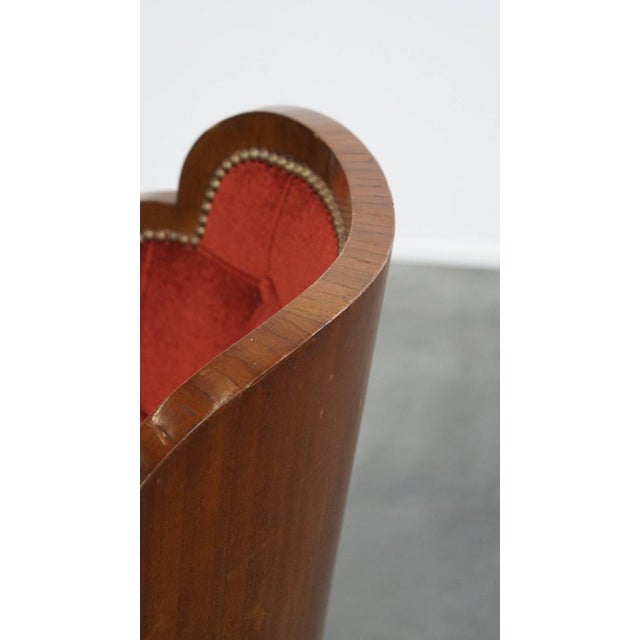 Art Deco Cloud Dining Side Chair with Luxurious Red Upholstery For Sale - Image 14 of 15