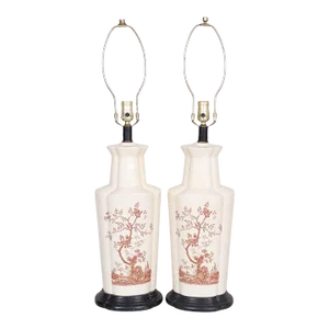 Chinoiserie Ceramic Table Lamps - a Pair