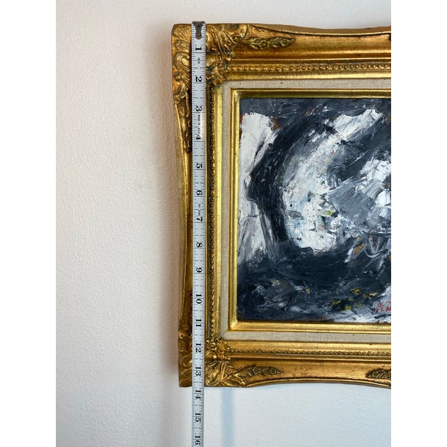 Black Original Abstract Expressionist Oil Painting in Ornate Vintage Gilded Frame by Francisco Peña 2026 For Sale - Image 8 of 10