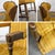 Mid-20th Century Rustic Colonial Style High Wingback Fireside Chair Oak Frame Gold Stripe Fabric For Sale - Image 14 of 18