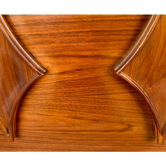 Mid-Century Modern Queen-Sized Sculptural Headboard in Walnut For Sale - Image 12 of 14