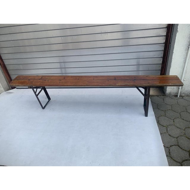 Folding Bench on Metal Legs, 1970s For Sale - Image 11 of 18