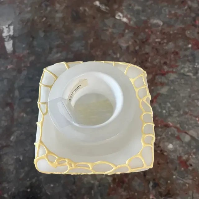 1990s 1990s Italian Glass White Vase With Silicon Design For Sale - Image 5 of 11