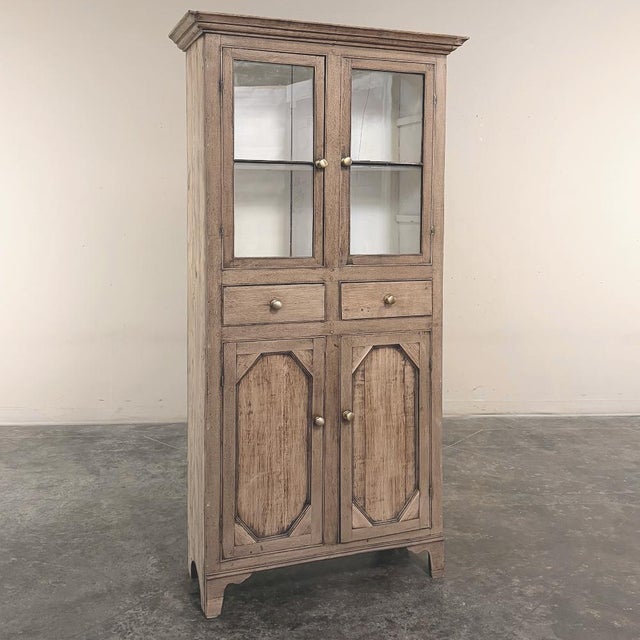 French Country 19th Century Rustic Country French Stripped Pine Vitrine For Sale - Image 3 of 18