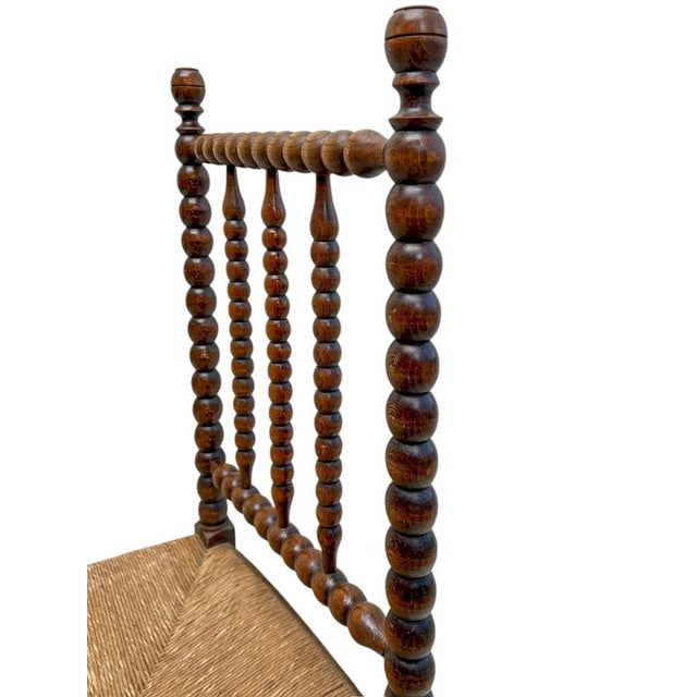 Wood Antique Oak Bobbin Turned Chair, 1900s For Sale - Image 7 of 10