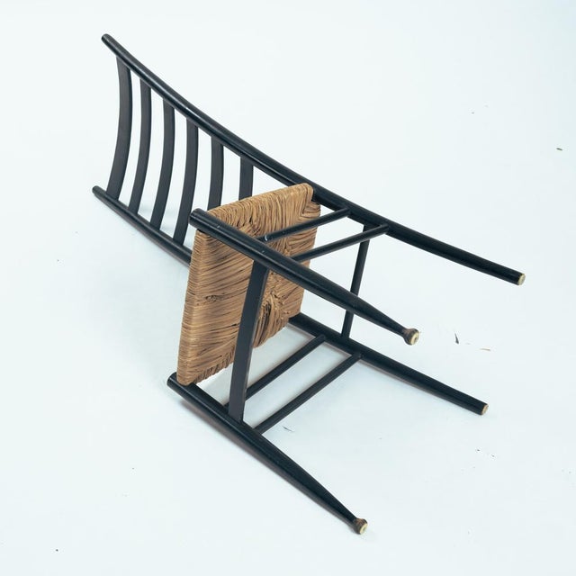 Italian Ebonised Straw Webbing Highback Side Chair in style of Chiavari, 1970s For Sale - Image 13 of 14