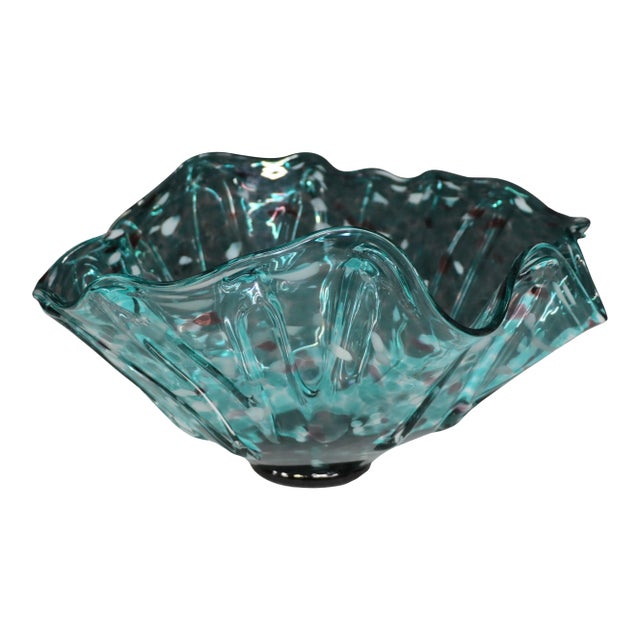 Modern Design Form Form Art Glass Center Bowl For Sale