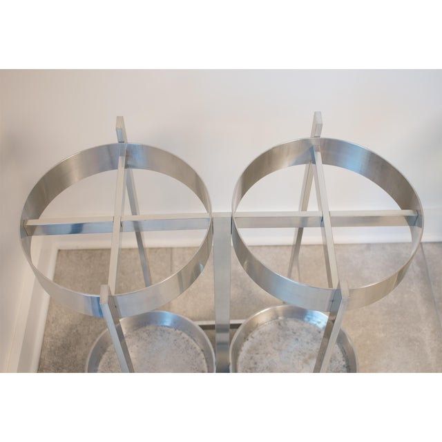 Silver Mid-Century Industrial Aluminum Umbrella Stand Holder For Sale - Image 8 of 8