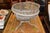 Franco Albini Style Weathered Gray Fish Basket Wicker Rattan Bamboo Glass Top Table For Sale - Image 10 of 18