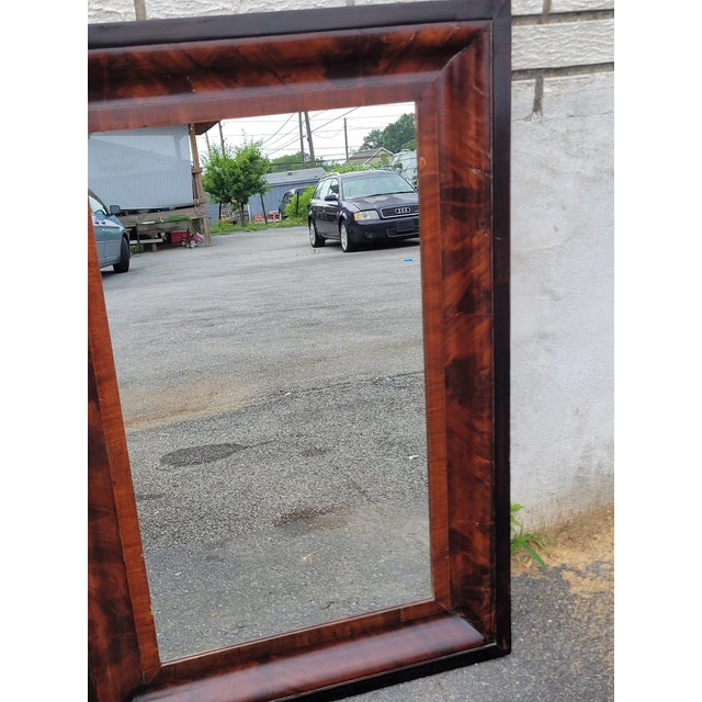 Traditional 19th Century Empire Mahogany Ogee Wall Mirror in Rectangular Antique Gilt Frame For Sale - Image 3 of 12
