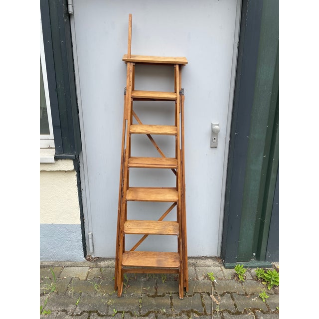 Foldable Library Staircase, France, 1950s For Sale - Image 8 of 10