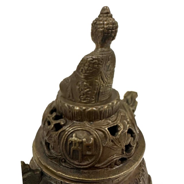 Bronze Mid 20th Century Tibetan Buddhist Tripod Incense Burner (Censer) For Sale - Image 8 of 18