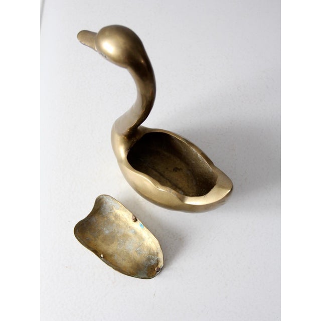 Metal Mid Century Brass Swan Box For Sale - Image 7 of 12