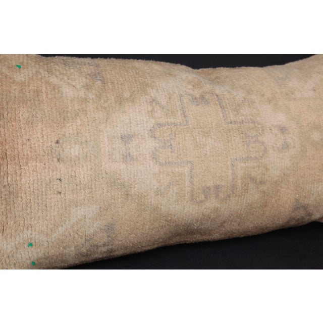 Handwoven Decorative Oushak Rug Lumbar Pillow Cover -16'' X 33'' For Sale - Image 10 of 11